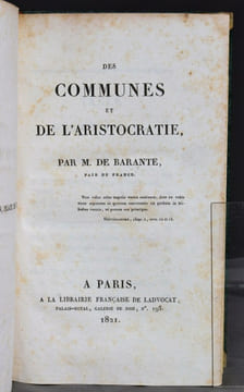 Des communes et de l'aristocratie.. BARANTE [Amable-Guillaume-Prosper Brugière, baron de]: