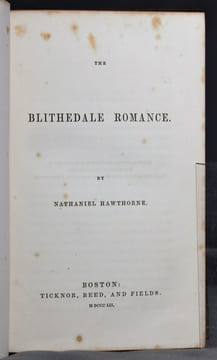Blithedale Romance.. HAWTHORNE Nathaniel:
