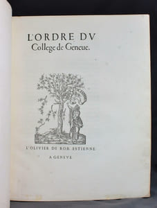 L'ordre du Collège de Genève - Leges academiae Genevensis.