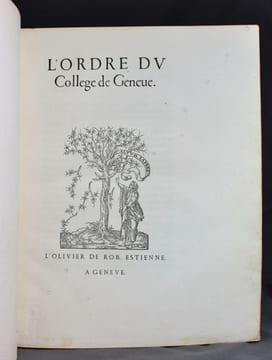 L'ordre du Collège de Genève - Leges academiae Genevensis.. Anonyme: