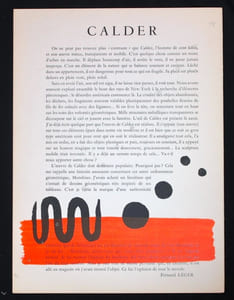 Derrière le miroir, n° 31. Calder.
