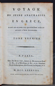 Voyage du jeune Anacharsis en Grèce, dans le milieu du quatrième siècle avant l’ère vulgaire.
