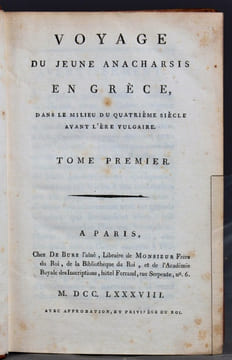 Voyage du jeune Anacharsis en Grèce, dans le milieu du quatrième siècle avant l’ère vulgaire.. [BARTHELEMY Jean-Jacques]: