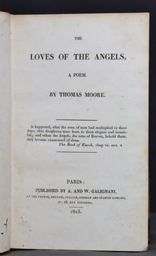 The loves of the angels, a poem [relié avec] The Island; or, Christian and his comrades [relié avec] The age of bronze; or, Carem seculare et annus ...