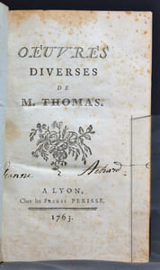 Oeuvres diverses de M. Thomas [suivi de] Poésies diverses de M. Thomas.