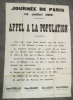 JOURNEE DE PARIS. 14 juillet 1916. APPEL A LA POPULATION. 