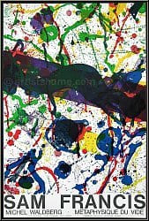 Lithographie originale pour &laquo; Metaphysique du vide &raquo; 1986. Sam Francis