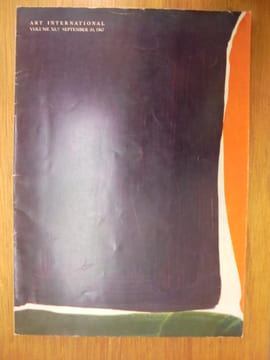 Art international - Volume XI / 7, September 20, 1967.. Fitzsimmons, James (Editor)
