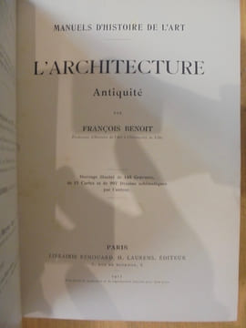 L'architecture -Antiquité. Benoit, Francois