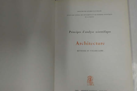 Vocabulaire de l'architecture. Principes d'analyse scientifique en 2 volumes