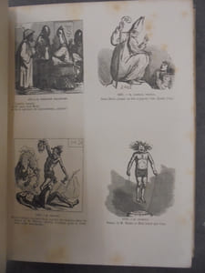 (Tout les albums sont reliés en 1 Volume) 9 Albums de caricatures dessinés par Cham et un album de caricatures dessinés par Eugene Houx-Marc. "La  Comedie de L'exposition". A la suite: "Salon de 1868" Album de 60 caricatures. A la suite: "Cham au Salon de 1867". A la suite: "Ça Vient de Paraitre!!!" Album de 60 caricatures. A la suite: "Nos Jeux et Nos Ris" Album de 60 caricatures. A la suite: "Le Corps Législatif pour Rire" Album de 60 caricatures. A la suite: "Paris au Crayon" Album de 60 caricatures. A la suite: "Nos Grotesques". A la suite: "Qui Veut Rire?" Album de 60 caricatures. A la suite: "Miroir de Pique-Assiette". A la suite: "Miroir de la Cuisine"