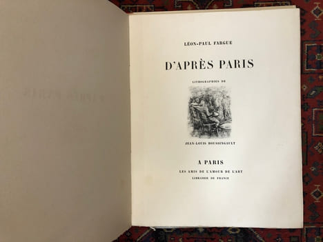 D'Après Paris, lithographies de Jean-Louis Boussingault. Léon-Paul Fargue