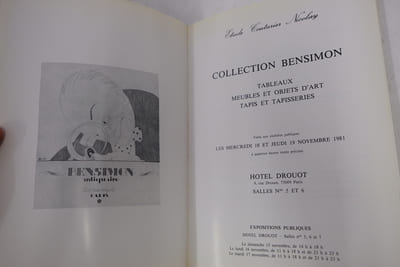 Collection Bensimon. Tableaux, meubles et objets d'art, tapis et tapisseries
