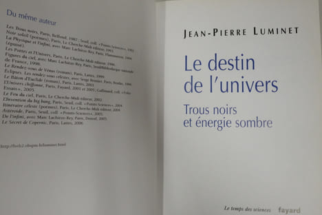 Le Destin de l'Univers : Trous noirs et énergie sombre. Jean-Pierre Luminet