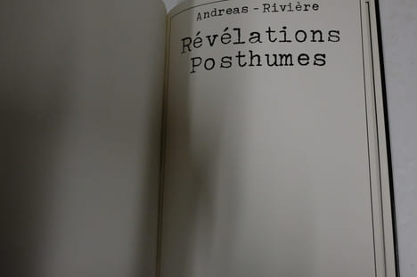 Révélations posthumes. François Rivière; Andreas