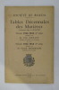 BULLETINS DE LA SOCIETE BORDA 1961 Tables décennales des matières. Contenues dans le bulletin période 1934-1943 / 1944-1953.. 