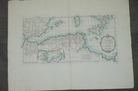 CARTE DE LA PARTIE DE L'AFRIQUE OU LES CARTHAGINOIS ont étendu leur domination. Dressée pour l'intelligence de l'Histoire Ancienne de Mr ROLLIN.. Sr. ...