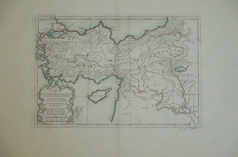CARTE. Pour l'Expédition de CYRUS LEJEUNE et la RETRAITE DES DIX-MIL GRECS. Dressée sur XENOPHON pour l'Histoire Ancienne de Mr. ROLLIN. . Sr. ...
