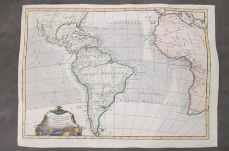 CARTE POUR SERVIR A L'HISTOIRE PHILOSOPHIQUE et POLITIQUE des ETABLISSEMENTS et du COMMERCE des EUROPEENS dans les DEUX INDES.
