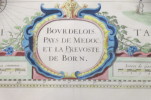 CARTE : Bourdelois Pays de Médoc et la Prevoste de Born. Jocodius Hondius, Evert Symonsz Hamersveldt, Johannes Janssonius