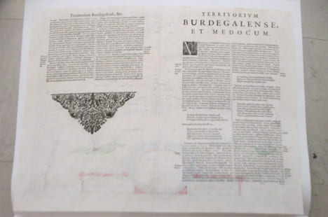 CARTE : Bourdelois Pays de Médoc et la Prevoste de Born. Jocodius Hondius, Evert Symonsz Hamersveldt, Johannes Janssonius