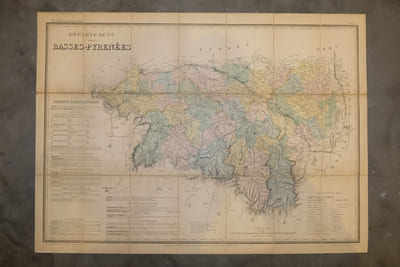 Département des Basses-Pyrénées - carte issue de l'Atlas Départemental de la France - carte n°63
