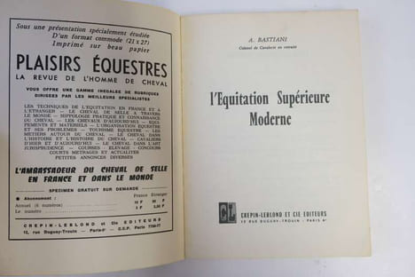 L'équitation supérieure moderne. Colonel A. Bastiani