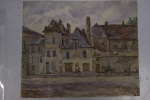 Aquarelle réprésentant Braine ( Aisne ) / Mai 1917 / 29,5 x 24,5 cm. André Debergue