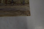 Aquarelle réprésentant Braine ( Aisne ) / Mai 1917 / 29,5 x 24,5 cm. André Debergue