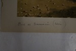 Aquarelle réprésentant le Pont de Beauvoisin ( Savoie ) / 14 mars 1911 / 24,7 x 17 cm . André Debergue