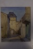 Aquarelle réprésentant Saint-Jean-d'Angély ( Charente-maritime ) / Février 1913 / 25 x 29,5 cm. André Debergue
