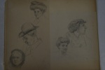 Planche de portraits / Fin XIXe - Début XXe / 27,5 x 21,5 cm. André Debergue