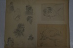 Planche de portraits / Fin XIXe - Début XXe / 27,5 x 21,5 cm. André Debergue