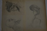 Planche de portraits / Fin XIXe - Début XXe / 27,5 x 21,5 cm. André Debergue