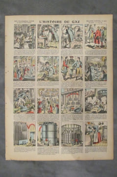 L'HISTOIRE DU GAZ.. Série Encyclopédique GLUCQ des Leçons de Choses Illustrées.