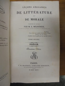 ENCYCLOPEDIE MORALE ou CHOIX DES ESSAIS du SPECTATEUR , DU BABILLARD ET DU TUTEUR. TOME I et LECONS ANGLAISES DE LITTERATURE ET DE MORALE. TOME II. ...