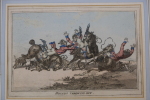Hounds throwing-off / Les chiens de chasses qui désarçonnent. James Gillray (1756-1815)