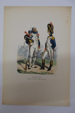 Grenadiers à pied, officier et soldat, garde impérial. Hippolyte Bellangé (1800-1866)