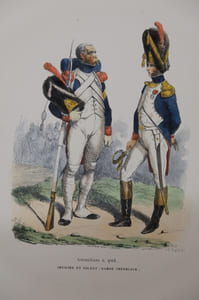 Grenadiers à pied, officier et soldat, garde impérial
