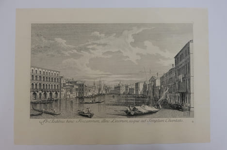 Vue du palais Foscari jusqu'à l'église de la Charité
. Antonio Visentini (1688-1782)