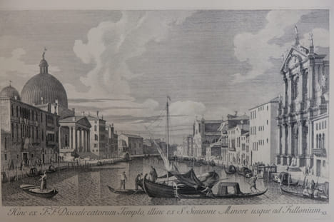 Hinc F.F Discalceatorum templa, illinc ex S.Simeone Minore usque ad fullonium. Antonio Visentini (1688-1782)