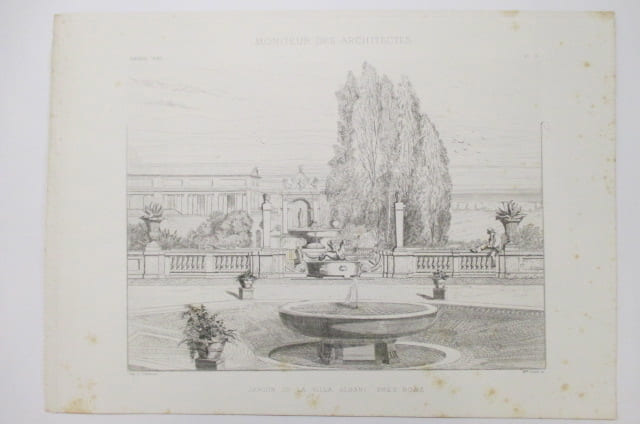 MONITEUR DES ARCHITECTES. JARDIN DE LA VILLA ALBANI PRES DE ROME.. Gouin