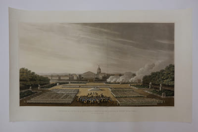 Ceremony of Tedeum by the allied armies on the square of Louis XV at Paris.
Cérémonie du Tedeum par les armées alliées sur la place Louis XV à Paris.