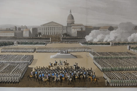 Ceremony of Tedeum by the allied armies on the square of Louis XV at Paris.
Cérémonie du Tedeum par les armées alliées sur la place Louis XV à ...
