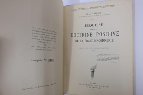 Esquisse d'une doctrine positive de la franc-maçonnerie. Henry Thiriet