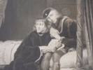 "Les Enfants d'Edouard". Peint par paul Delaroche, gravée par H.Prudhomme