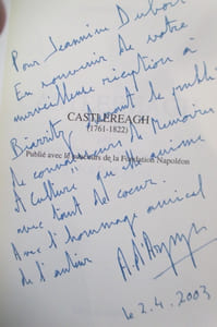 CASTLEREAGH 1761-1822 ou le défi à l'Europe de Napoléon. (avec un envoi de l'Auteur).
