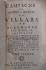 CAMPAGNE de MONSIEUR LE MARECHAL de VILLARS en ALLEMAGNE. En 2 tomes.. 