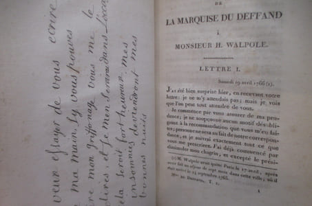 LETTRES DE LA MARQUISE DU DEFFAND à HORACE WALPOLE depuis COMTE D'ORFORD. Ecrites dans les années 1766 à 1780 auxquelles sont jointes des LETTRES DE MADAME DU DEFFAND à VOLTAIRE. Ecrites dans les années 1759 à 1775. Publiées d'après les originaux déposés à Strawberry-Hill. EN 3 TOMES.