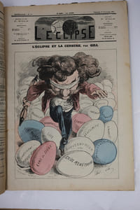 Journal L'Éclipse - ensemble des Unes de Gill depuis le n°159 du 12 novembre 1871 au 314 du 1er novembre 1874